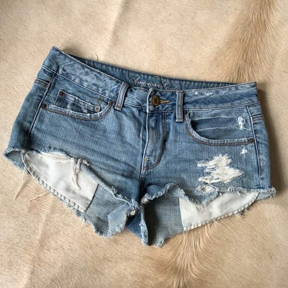 American Eagle Outfitters Pants - American Eagle Outfitters DISTRESSED Blue Jean SHORTS